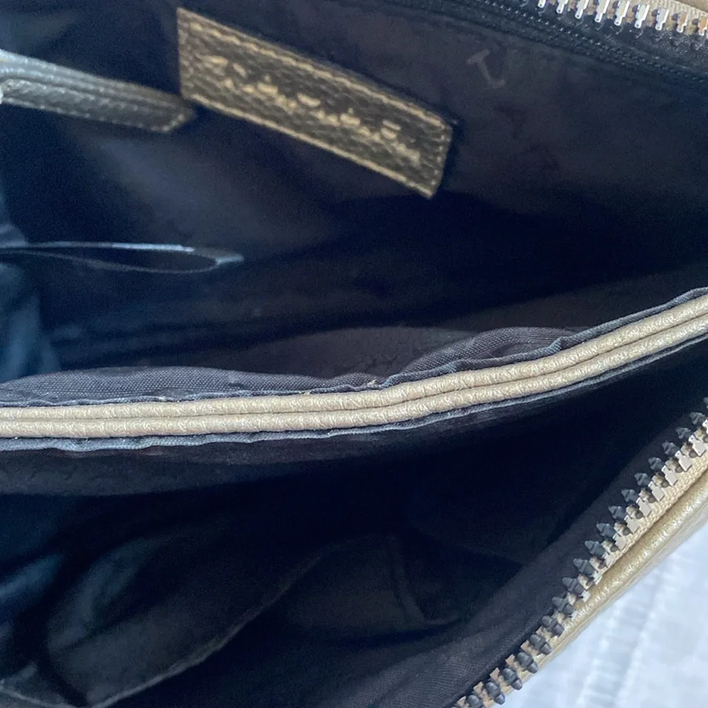 Tahari NWOT metallic gold crossbody bag.